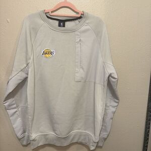 NBA‎ Los Angeles Lakers Basketball Crewneck Sweatshirt Pullover Gray Mens M